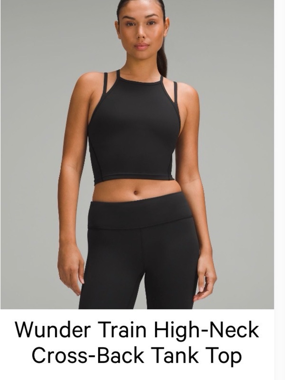 NWOT Lululemon Wunder Train High-Neck Cross-Back Tank Top - Black